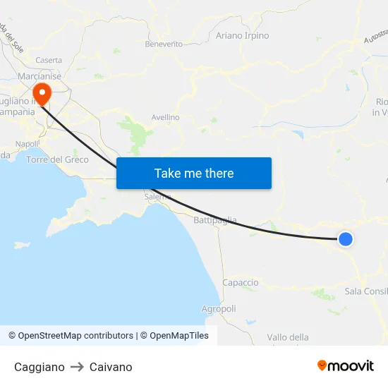 Caggiano to Caivano map
