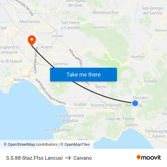 S.S.88-Staz.Ffss Lancusi to Caivano map