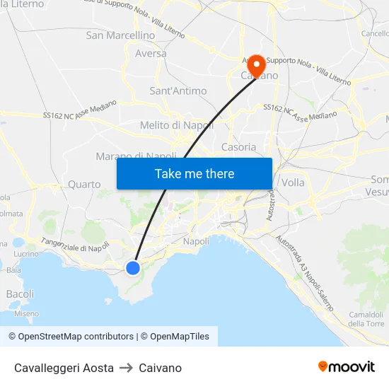 Cavalleggeri Aosta to Caivano map