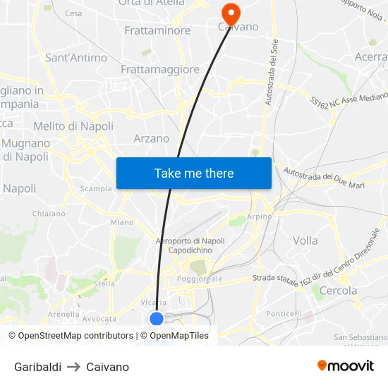 Garibaldi to Caivano map