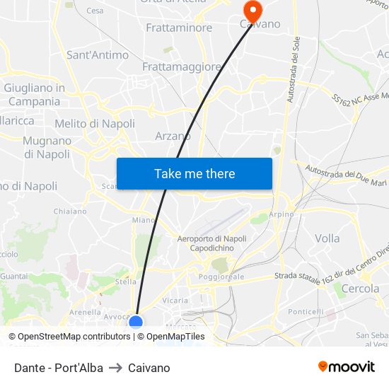 Dante - Port'Alba to Caivano map