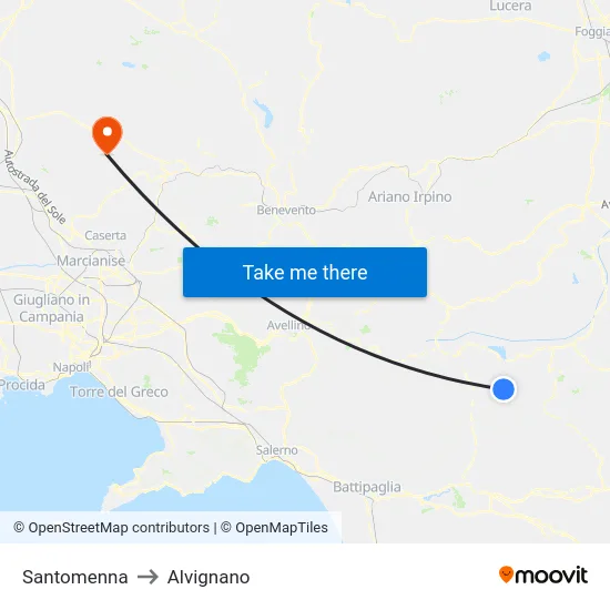 Santomenna to Alvignano map