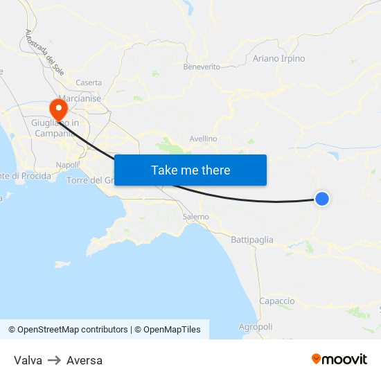 Valva to Aversa map