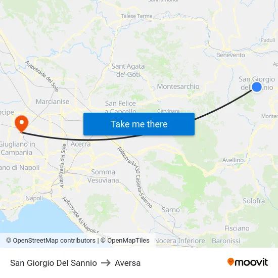 San Giorgio Del Sannio to Aversa map