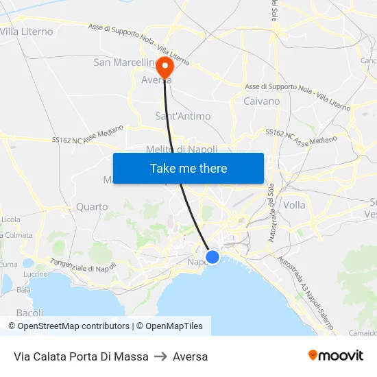 Via Calata Porta Di Massa to Aversa map