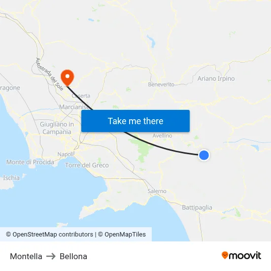 Montella to Bellona map