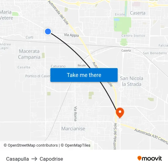 Casapulla to Capodrise map