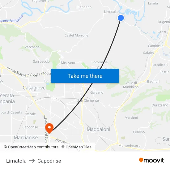 Limatola to Capodrise map