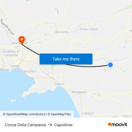 Conza Della Campania to Capodrise map