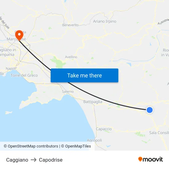 Caggiano to Capodrise map