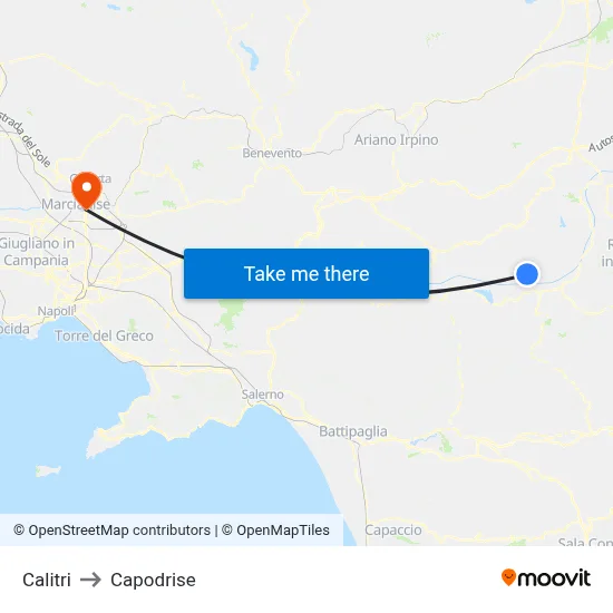 Calitri to Capodrise map