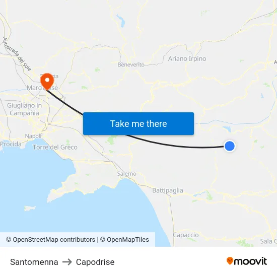 Santomenna to Capodrise map