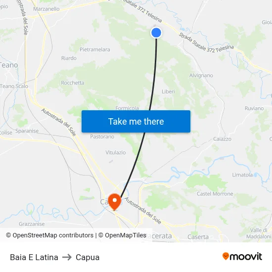 Bay and Latin to Capua map