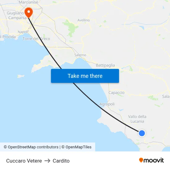Cuccaro Vetere to Cardito map