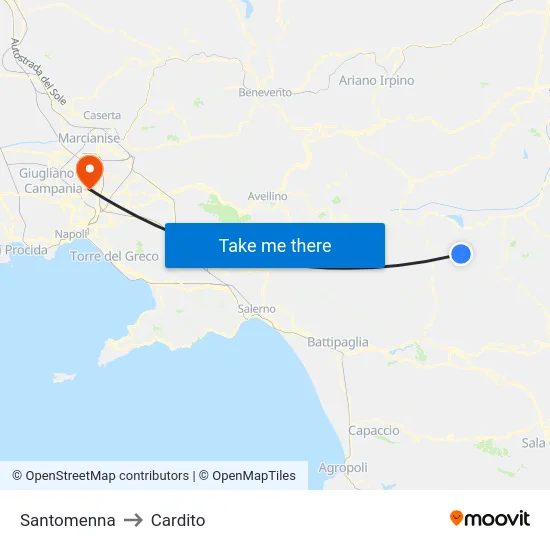Santomenna to Cardito map