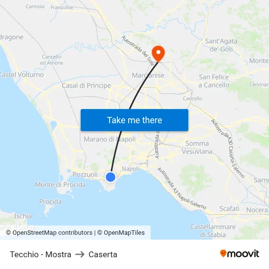 Tecchio - Exhibition to Caserta map