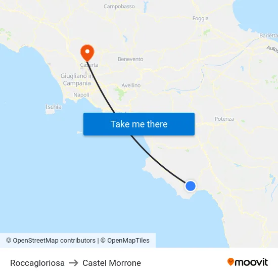 Roccagloriosa to Castel Morrone map