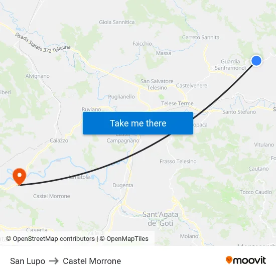 San Lupo to Castel Morrone map