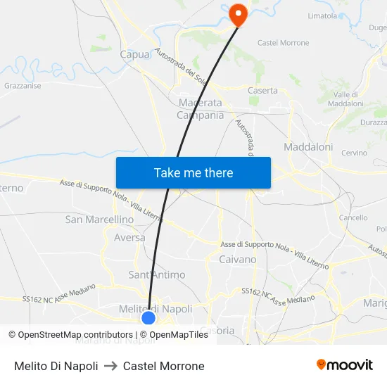 Melito Di Napoli to Castel Morrone map