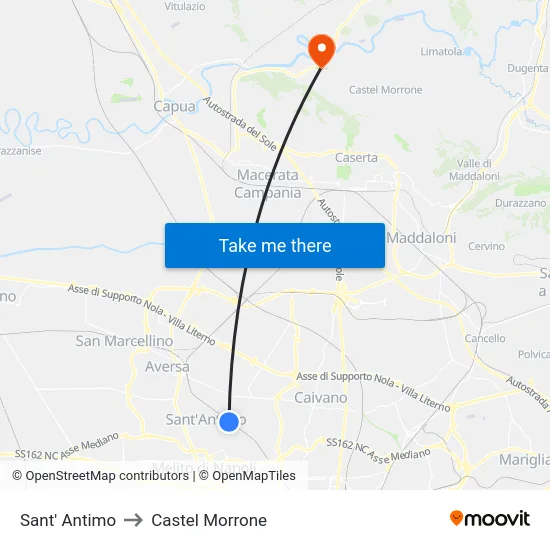 Sant' Antimo to Castel Morrone map