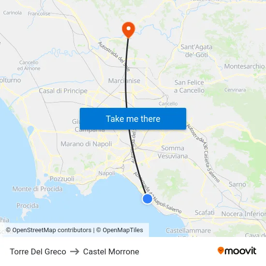 Torre Del Greco to Castel Morrone map