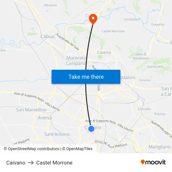 Caivano to Castel Morrone map