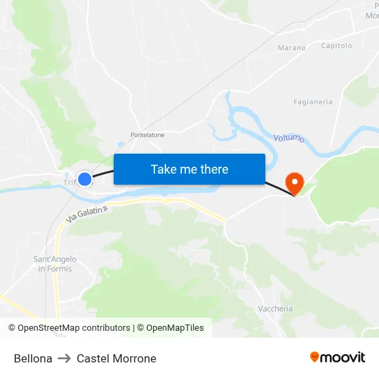 Bellona to Castel Morrone map