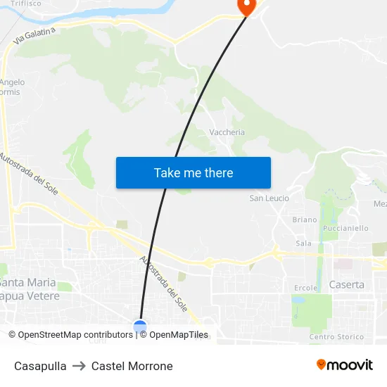 Casapulla to Castel Morrone map