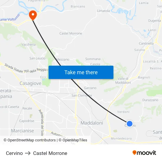 Cervino to Castel Morrone map