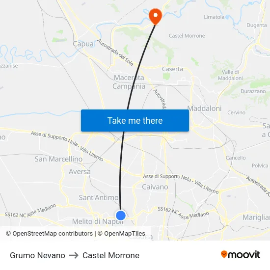Grumo Nevano to Castel Morrone map