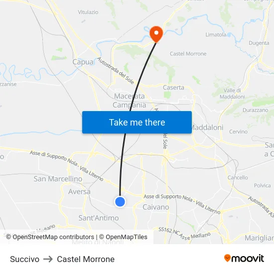 Succivo to Castel Morrone map