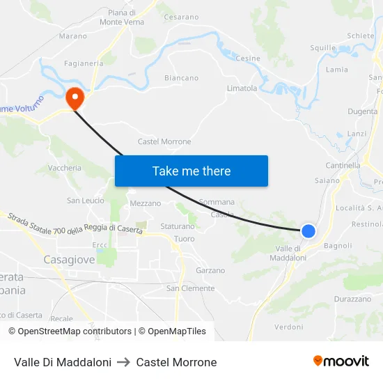Valle Di Maddaloni to Castel Morrone map