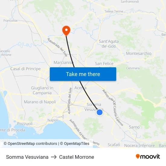 Somma Vesuviana to Castel Morrone map