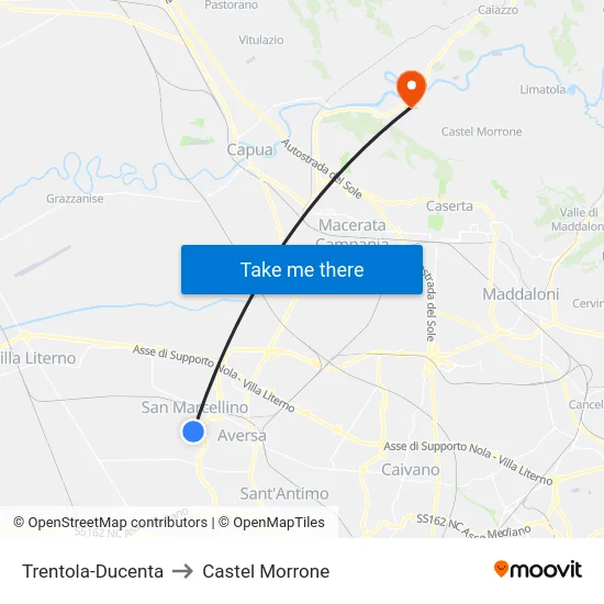 Trentola-Ducenta to Castel Morrone map