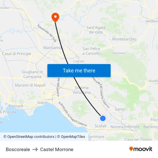 Boscoreale to Castel Morrone map