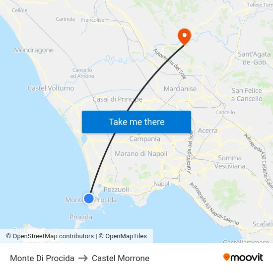 Monte Di Procida to Castel Morrone map