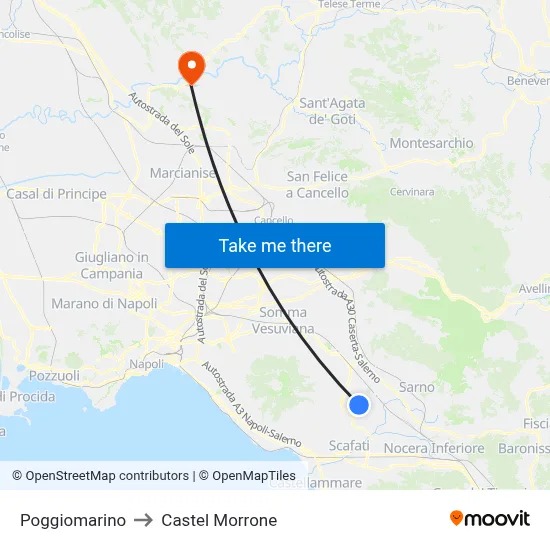 Poggiomarino to Castel Morrone map