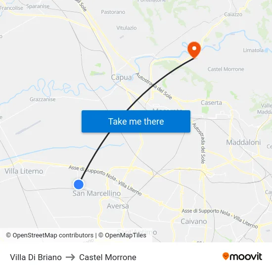 Villa Di Briano to Castel Morrone map