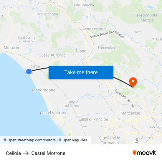 Cellole to Castel Morrone map