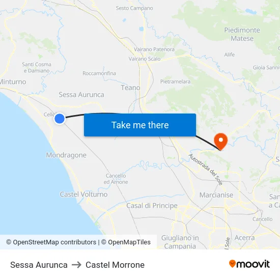 Sessa Aurunca to Castel Morrone map
