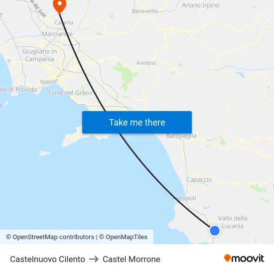 Castelnuovo Cilento to Castel Morrone map