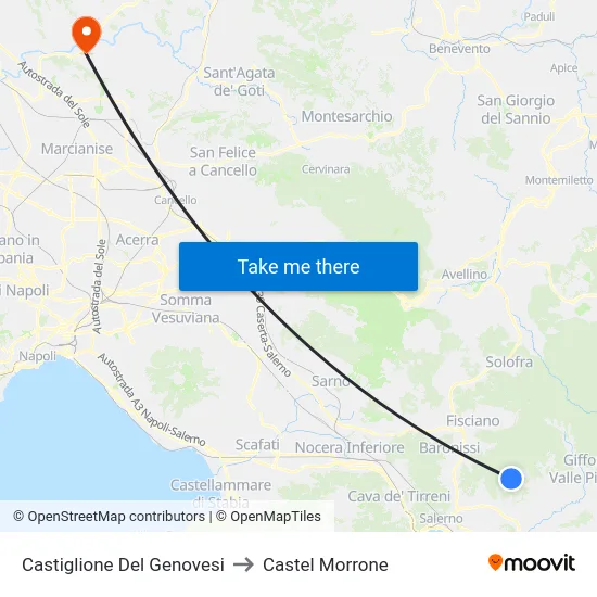 Castiglione Del Genovesi to Castel Morrone map
