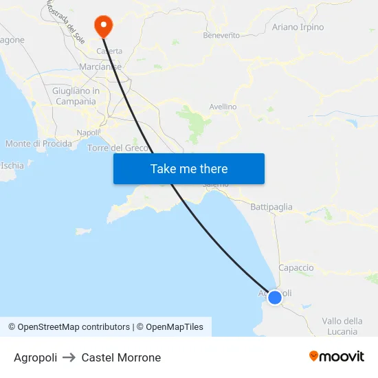 Agropoli to Castel Morrone map