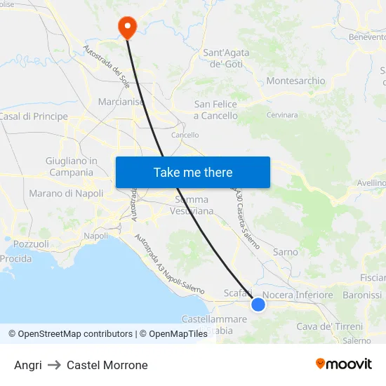 Angri to Castel Morrone map