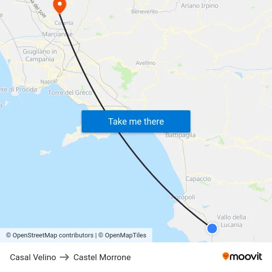 Casal Velino to Castel Morrone map