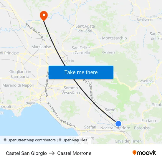 Castel San Giorgio to Castel Morrone map