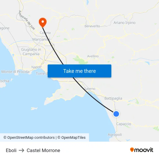 Eboli to Castel Morrone map