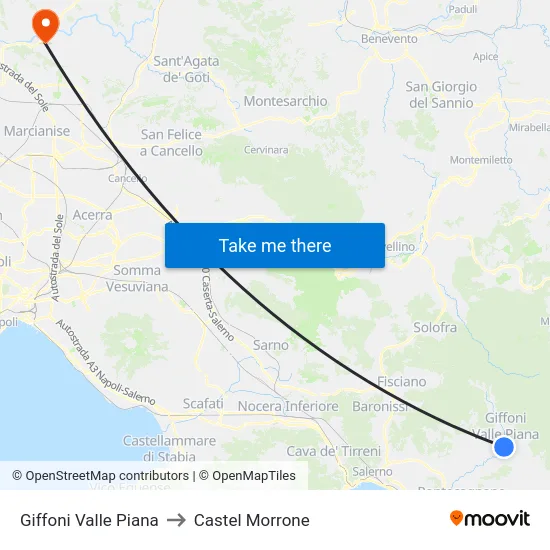 Giffoni Valle Piana to Castel Morrone map