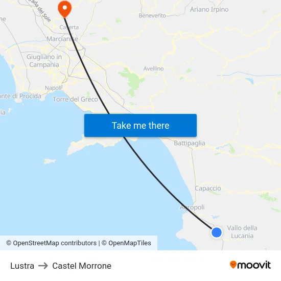 Lustra to Castel Morrone map