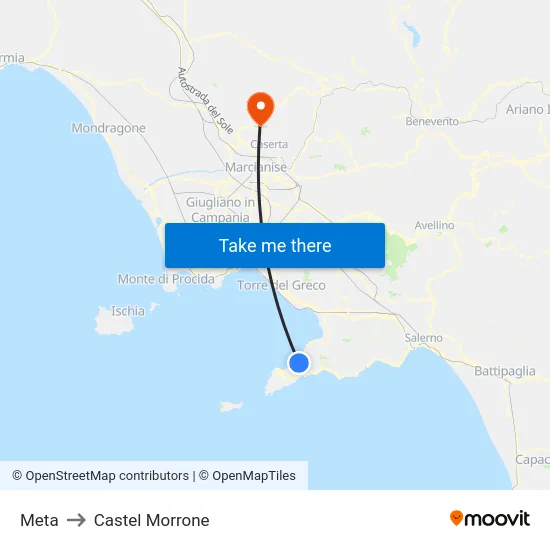 Meta to Castel Morrone map